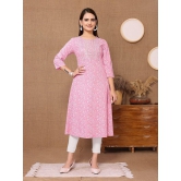 Rangita Women Rayon Pink Embroidered Calf Length A-line Kurti - None