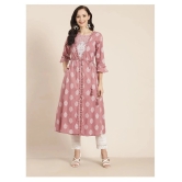 Juniper - Pink Cotton Womens Jacket Style Kurti ( Pack of 1 ) - XS