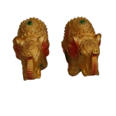 HandCrafted Fabric Un-Breakable | A Pair of Golden Elephants ShowPiece For Home Decor |Office|