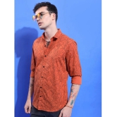 Ketch 100% Cotton Regular Fit Printed Full Sleeves Mens Casual Shirt - Rust ( Pack of 1 ) - None