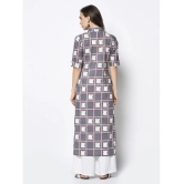 Antaran Cotton Checks Straight Womens Kurti - Grey ( Pack of 1 ) - None