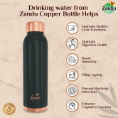 100% Pure Copper Water Bottle | Boosts Immunity & Prevents Bacterial Infections (950ml) Blue