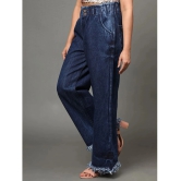 AngelFab - Navy Blue Denim Wide Leg Womens Jeans ( Pack of 1 ) - None