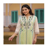 AMIRAS INDIAN ETHNICWEAR Cotton Flex Printed Straight Womens Kurti - Green ( Pack of 1 ) - None