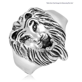 Asmitta Excellent Lion Shape Silver Plated Finger Ring For Men - None