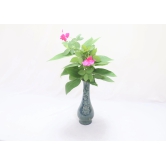 Khurja Pottery Flower Vase Bottle Shape Green Colour 10 Inches