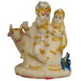 White & Gold Made Of  Pvc Material Radha Krishna Hindu Idol For Home Decor | Pooja Needs