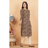 Vbuyz Cotton Printed Straight Womens Kurti - Black ( Pack of 1 ) - None