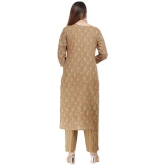 HIGHLIGHT FASHION EXPORT - Brown Straight Cotton Women''s Stitched Salwar Suit ( Pack of 1 ) - None