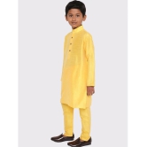 Maharaja - Yellow Silk Boys Kurta Sets ( Pack of 1 ) - None