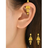 LUV FASHION Golden Threader Earrings ( Pack of 1 ) - Golden