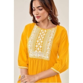 Glomee - Yellow Viscose Women's Tunic ( Pack of 1 ) - None