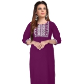 Kapadia - Purple Rayon Womens Straight Kurti ( Pack of 1 ) - None