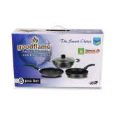 Goodflame Cookware Set 6 Piece Black Non-Stick Coating Cookware Set(Cookware Set,Black)