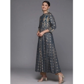 Varanga Viscose Printed Anarkali Womens Kurti - Navy Blue ( Pack of 1 ) - None