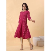 Janasya Crepe Printed Flared Womens Kurti - Wine ( Pack of 1 ) - None