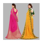 Kashvi Sarees Georgette Printed Saree With Blouse Piece - Multicolor ( Pack of 2 ) - Multicolor