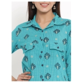 Kbz Turquoise Rayon Straight Kurti - XL