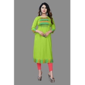 haya fashion - Lime Green Rayon Women's Straight Kurti ( Pack of 1 ) - None