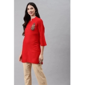 JC4U Red Rayon Straight Kurti - Single - M