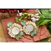 Jasmine Turquoise mother of pearl studs earrings