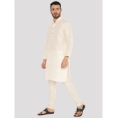 Maharaja - White Silk Regular Fit Mens Kurta Pyjama Set ( Pack of 1 ) - None