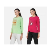 CHOZI - Multi Color Cotton Blend Regular Fit Womens T-Shirt ( Pack of 2 ) - None