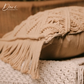 Brown Macrame Cushion Cover