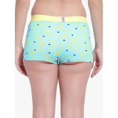 Bruchi Club - Lime Green Blended Printed Women's Boy Shorts ( Pack of 1 ) - None