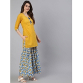 Antaran Cotton Printed Kurti With Palazzo Women''s Stitched Salwar Suit - Yellow ( Pack of 3 ) - None