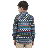 JusCubs Boys Loop Knitted Toddlers All Over Print Shirt - Navy Blue (Pack of 1) - None