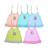 Sathiyas Peach , Blue , green & Pink Cotton Frock Pack of 5 - 0-6 Months