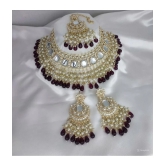 Padmavati Bangles Wine Alloy Necklace Set ( Pack of 1 ) - Wine