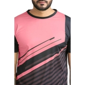 Men Colorblock Round Neck Polyester Multicolor T-Shirt