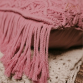 Pink Macrame Cushion Cover