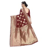 ofline selection Red Jacquard Saree