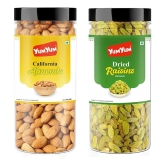 YUM YUM Premium California Almonds (500g) & Raisins Kishmish (500g) Dry Fruits Combo Pack 1kg