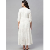 AMIRA'S INDIAN ETHNICWEAR - White Cotton Women's Fit & Flare Dress ( Pack of 1 ) - None