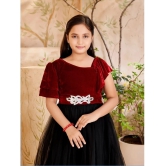 Aarika Maroon Velvet Girls Fit And Flare Dress ( Pack of 1 ) - None