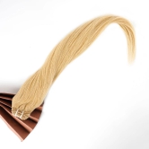 RefynHair - 100% Straight Sew in Human Hair Extensions Real Human Hair | Weft Extensions 22 Inch 100 Gr | Blonde, Premium Remy, Natural Straight | High-Quality, Seamless Integration, Hand Tied