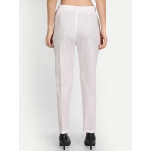 Women White Regular Fit Stretchable Trouser