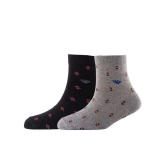 Men Pack Of 2 Patterned Cotton Ankle Length Socks