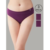 C9 Airwear Purple Nylon Solid Womens Bikini ( Pack of 3 ) - None