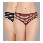 Dollar Missy Pack of 2 Cotton Striped Womens Hipster ( Multi Color ) - None