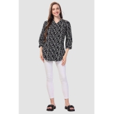 Meher Impex Crepe Printed Shirt Style Women's Kurti - Black ( Pack of 1 ) - None