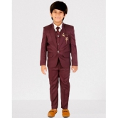 DKGF Fashion Boys Polyester Suit ( Pack of 1 , Maroon ) - None