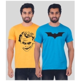 ferocious - Yellow Cotton Regular Fit Men's T-Shirt ( Pack of 2 ) - None