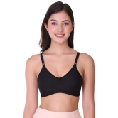 SONA Womens H-07 Full Coverage Non Padded Cotton Bra-34 / C / BLACK