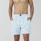 Surf Super Combed Cotton Boxer Shorts Gin Blue L