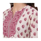 Antaran Cotton Printed Straight Womens Kurti - Off White ( Pack of 1 ) - None